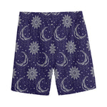 Boho Sun And Moon Pattern Print Men's Sports Shorts