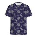 Boho Sun And Moon Pattern Print Men's Athletic T-Shirt