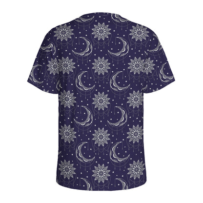 Boho Sun And Moon Pattern Print Men's Sports T-Shirt