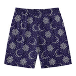 Boho Sun And Moon Pattern Print Men's Swim Trunks