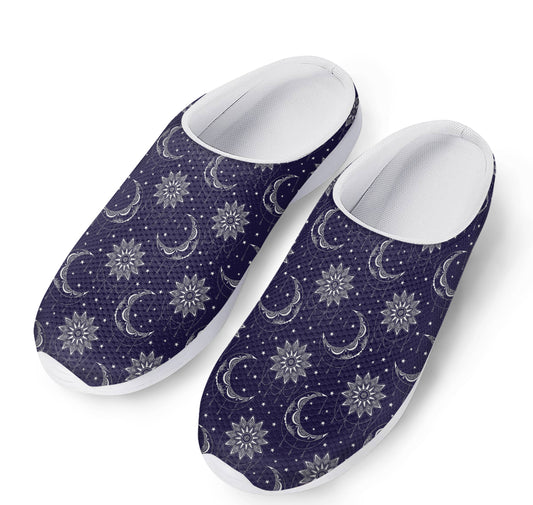 Boho Sun And Moon Pattern Print Mesh Casual Shoes