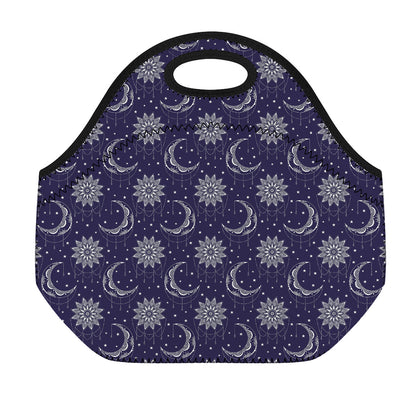 Boho Sun And Moon Pattern Print Neoprene Lunch Bag