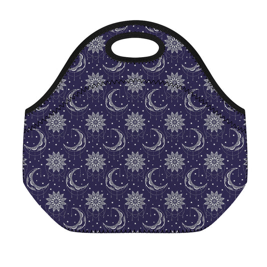 Boho Sun And Moon Pattern Print Neoprene Lunch Bag