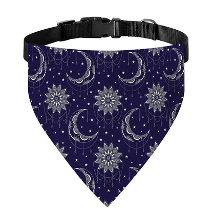Boho Sun And Moon Pattern Print Over The Collar Dog Bandana