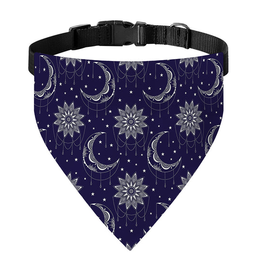 Boho Sun And Moon Pattern Print Over The Collar Dog Bandana