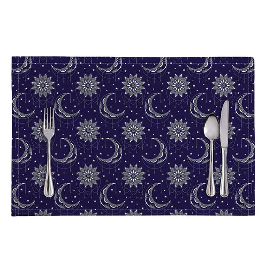 Boho Sun And Moon Pattern Print Placemat