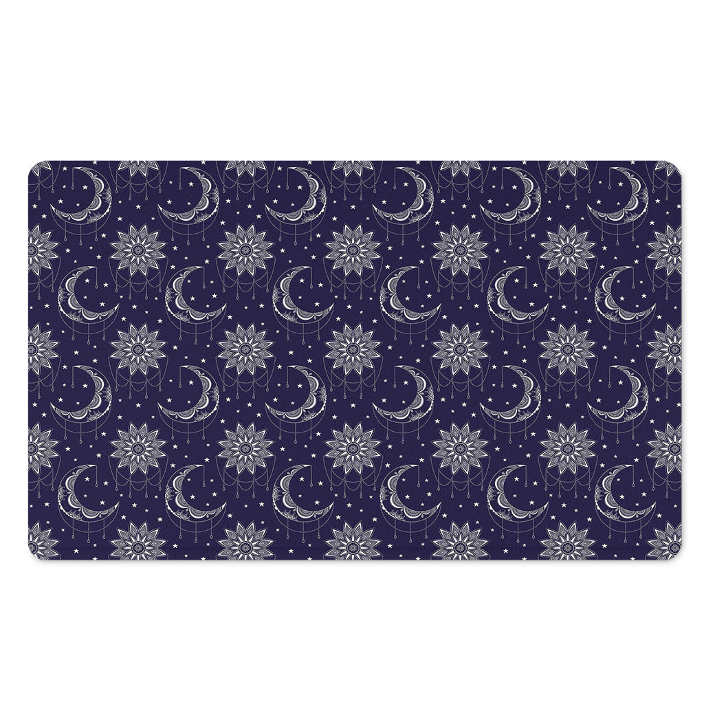 Boho Sun And Moon Pattern Print Polyester Doormat