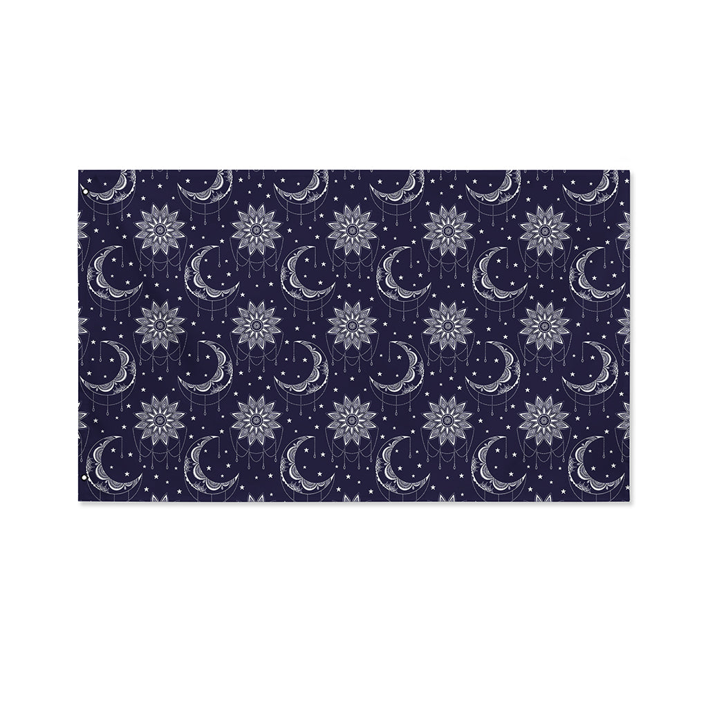 Boho Sun And Moon Pattern Print Polyester Flag