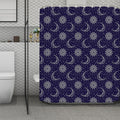 Boho Sun And Moon Pattern Print Polyester Shower Curtain