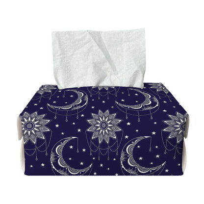 Boho Sun And Moon Pattern Print Rectangle Tissue Box Cover