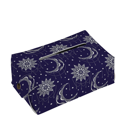 Boho Sun And Moon Pattern Print Rectangle Tissue Box Cover