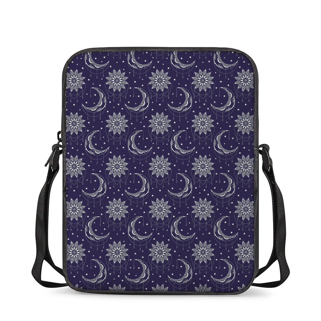 Boho Sun And Moon Pattern Print Rectangular Crossbody Bag