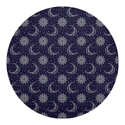 Boho Sun And Moon Pattern Print Round Blanket