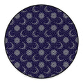 Boho Sun And Moon Pattern Print Round Floor Mat