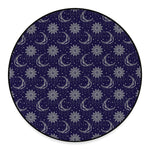Boho Sun And Moon Pattern Print Round Floor Mat