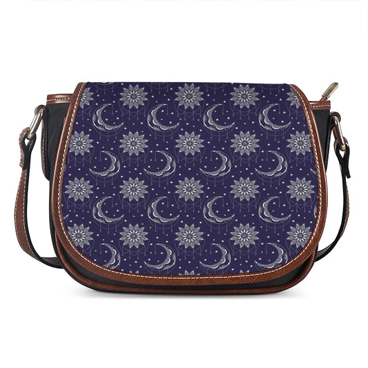 Boho Sun And Moon Pattern Print Saddle Bag
