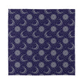 Boho Sun And Moon Pattern Print Silk Bandana