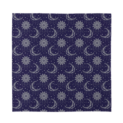 Boho Sun And Moon Pattern Print Silk Bandana