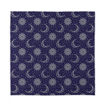 Boho Sun And Moon Pattern Print Silk Bandana