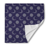 Boho Sun And Moon Pattern Print Silk Bandana