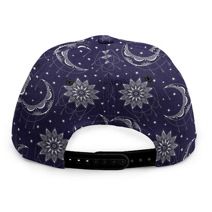 Boho Sun And Moon Pattern Print Snapback Cap
