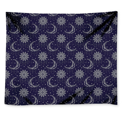 Boho Sun And Moon Pattern Print Tapestry