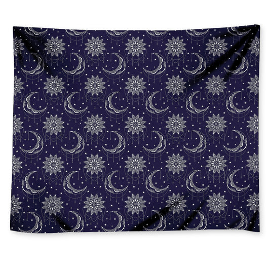 Boho Sun And Moon Pattern Print Tapestry