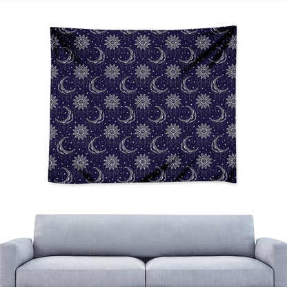 Boho Sun And Moon Pattern Print Tapestry