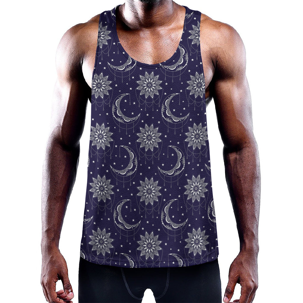 Boho Sun And Moon Pattern Print Training Tank Top