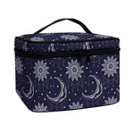 Boho Sun And Moon Pattern Print Travel Makeup Bag
