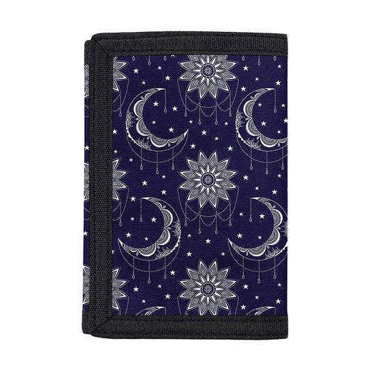 Boho Sun And Moon Pattern Print Trifold Wallet