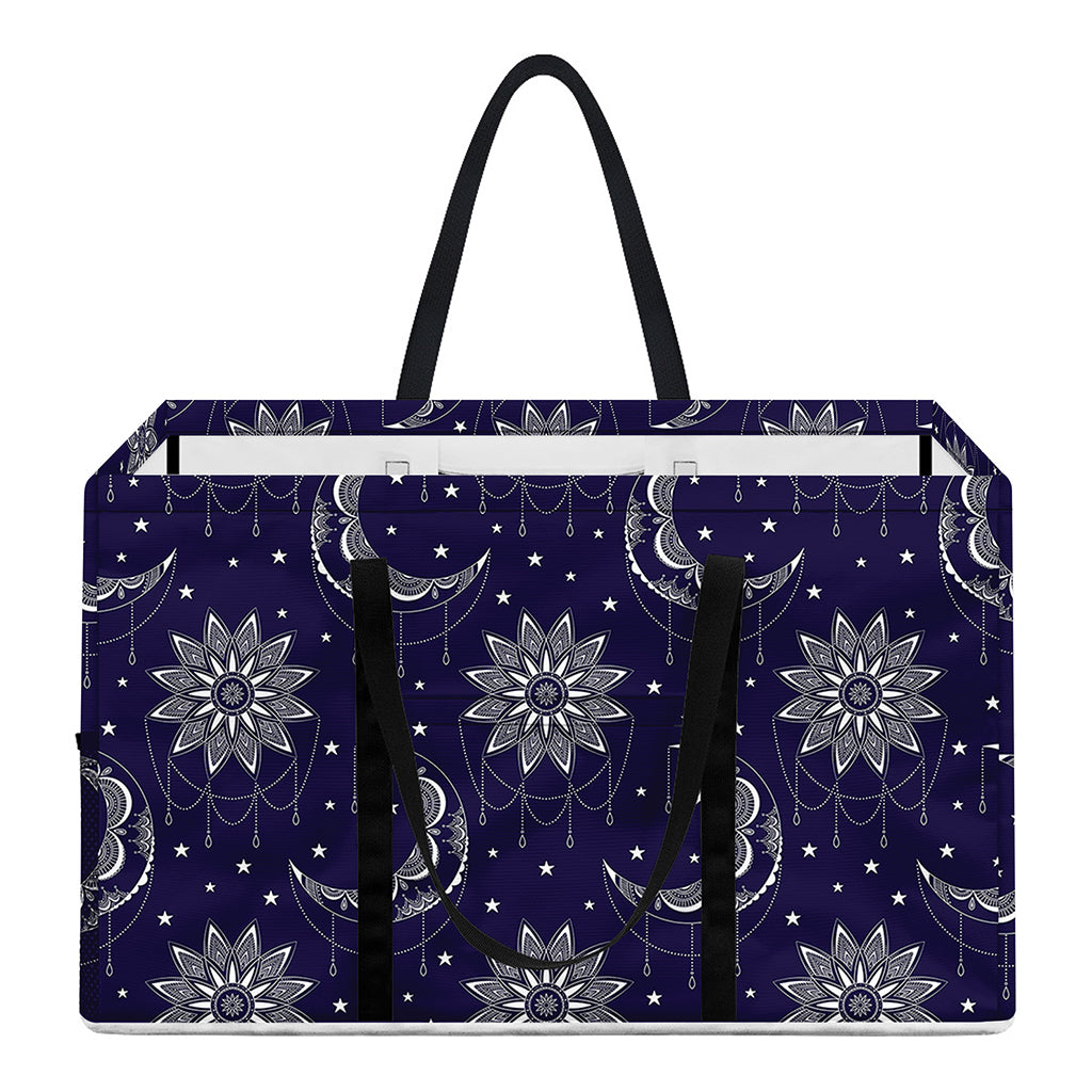 Boho Sun And Moon Pattern Print Utility Tote Bag