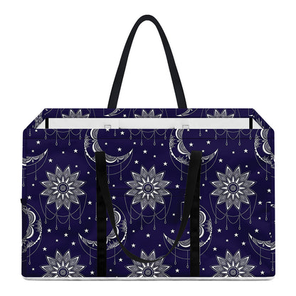 Boho Sun And Moon Pattern Print Utility Tote Bag