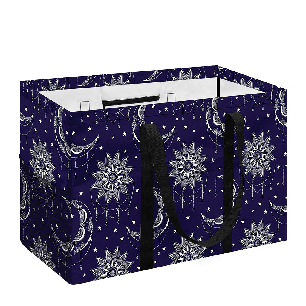 Boho Sun And Moon Pattern Print Utility Tote Bag