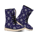 Boho Sun And Moon Pattern Print Winter Boots