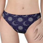 Boho Sun And Moon Pattern Print Women's Thong