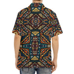 Boho Tribal Aztec Pattern Print Aloha Shirt
