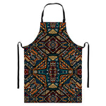 Boho Tribal Aztec Pattern Print Bib Apron With Pocket