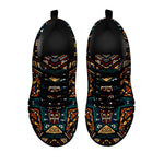 Boho Tribal Aztec Pattern Print Black Running Shoes