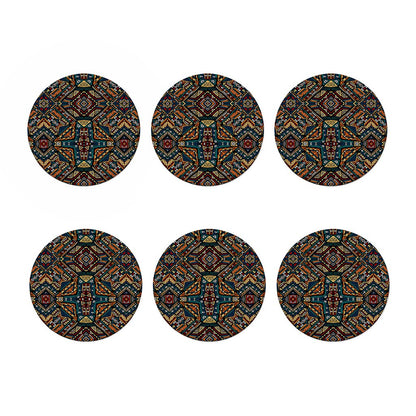 Boho Tribal Aztec Pattern Print Coaster Set