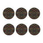 Boho Tribal Aztec Pattern Print Coaster Set