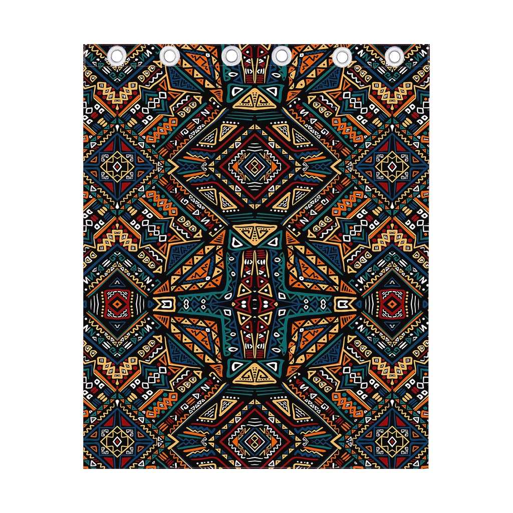 Boho Tribal Aztec Pattern Print Curtain