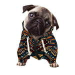 Boho Tribal Aztec Pattern Print Dog Zip Up Hoodie
