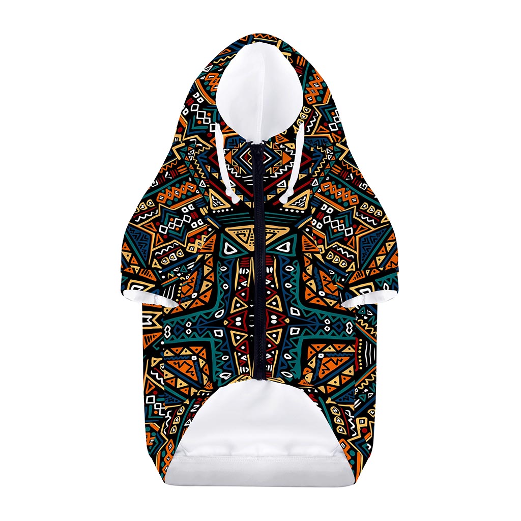 Boho Tribal Aztec Pattern Print Dog Zip Up Hoodie