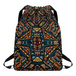 Boho Tribal Aztec Pattern Print Drawstring Backpack