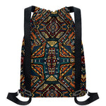 Boho Tribal Aztec Pattern Print Drawstring Backpack