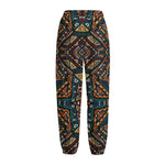 Boho Tribal Aztec Pattern Print Fleece Lined Knit Pants