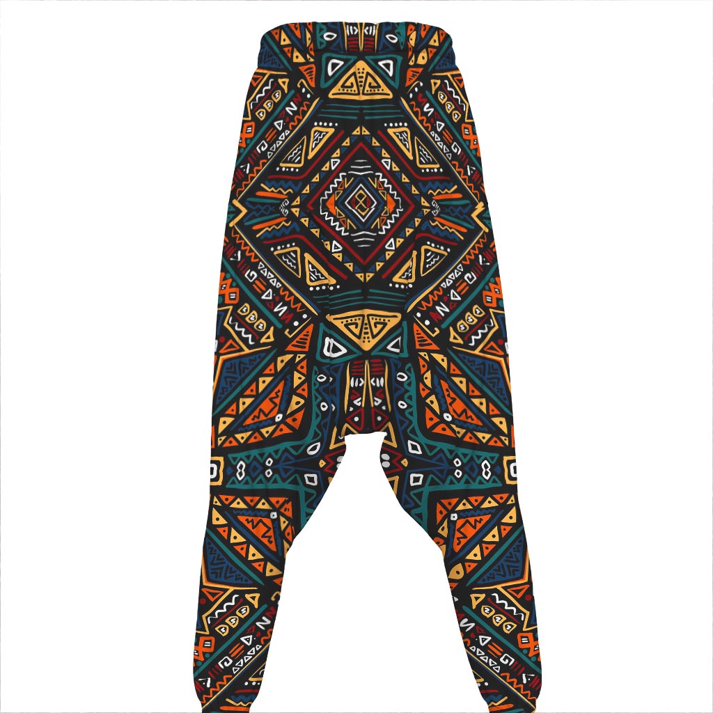 Boho Tribal Aztec Pattern Print Hammer Pants
