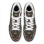 Boho Tribal Aztec Pattern Print High Top Leather Sneakers