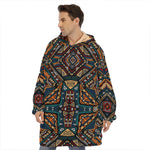 Boho Tribal Aztec Pattern Print Hoodie Blanket